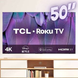 Smart TV LED 50″ 4K TCL Roku TV RP630 WiFi, Dual Band, 4 HDMI, 1 USB, Controle por Aplicativo, Google Assistant, Alexa e Apple Homekit