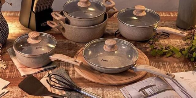 Conjunto de Panelas Oster Marble Eddition – 5 peças Cinza Dust