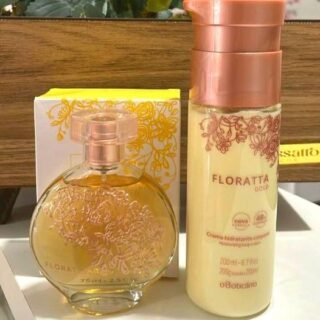 Combo Floratta Gold: Desodorante Colônia 75ml + Creme Corporal 200ml + Nécessaire Boti Amor