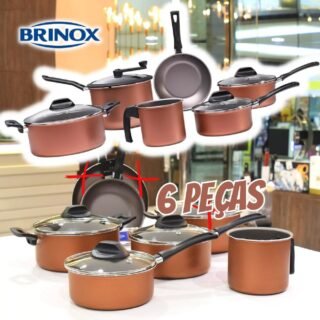 Conjunto de Panelas 6 Peças Brinox Clove em Alumínio com Revestimento Interno Antiaderente