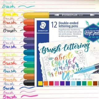 Caneta Ponta Dupla, Staedtler, Brush Lettering, 3004 TB12 02, 12 Cores