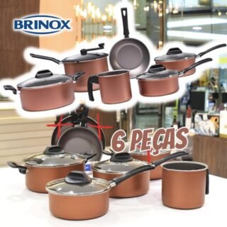 Conjunto de Panelas 6 Peças Brinox Clove em Alumínio com Revestimento Interno Antiaderente