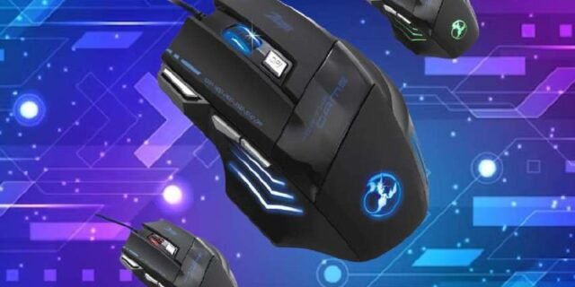 Henniu T-80 Gaming Mouse 7200 DPI Backlight Multi Color LED Optical 7 Button
