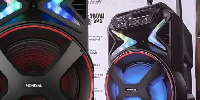 Caixa de Som Amplificada Mondial, Connect Lights, Bivolt, 400W RMS