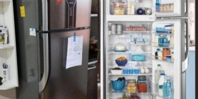 Geladeira/Refrigerador Panasonic Frost Free Duplex – Aço Escovado 387L Top Freezer BT41X