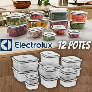 Kit com 12 undades Pote Hermetico cinza, Electrolux