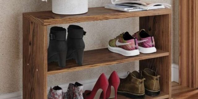 Sapateira Pequena Banco Para Hall De Entrada Preta De Chão Safira (3 Cores)