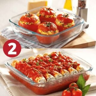 Conjunto de Assadeiras Marinex – Quadrado de Vidro 2 Peças Com Alça 1L e 1,8L