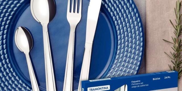 Faqueiro em Aço Inox Búzios com 24 Peças