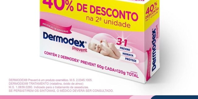 Pomada para Prevenção de Assaduras Dermodex Prevent – 120g (2x60g)