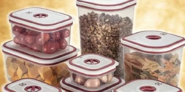 Jogo de Potes de Plástico Hermético Electrolux – com Tampa Quadrado 8 Peças