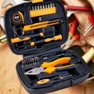 Kit De Ferramentas Manuais Wap Mkf21 Com 21 Acessórios Trena Estilete Alicate Chave Phillips Chave De Fenda Bits Soquetes