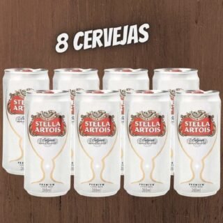 Cerveja Stella Artois Puro Malte – Premium American Lager 8 Unidades Lata 269ml