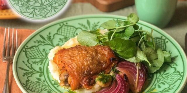 Pratos rasos Treliça, Coleção Ervas, 6 unidades, Verde Suave, Acervo Panelinha