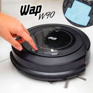 Aspirador de Pó Robô WAP ROBOT W90 Automático 3 em 1 Varre Aspira Passa Pano MOP para Limpeza 30W Bateria Recarregável Bivolt
