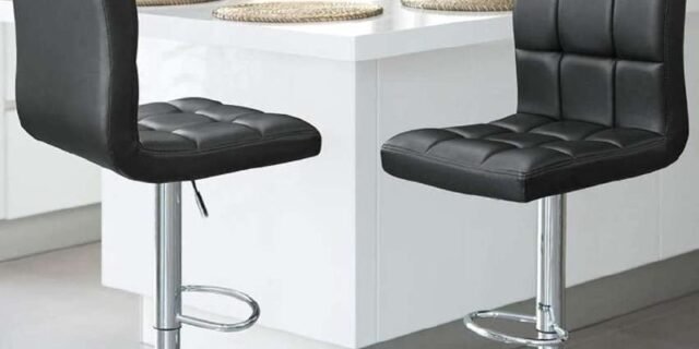 Kit 02 Banquetas Cozinha Americana Gomos Giratória Alta Preta