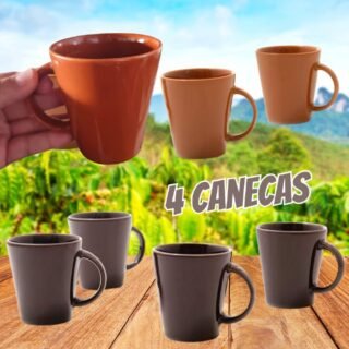 Jogo com 4 canecas, Pimenta-do-reino ou Canela , Coleção Especiarias, Acervo Panelinha