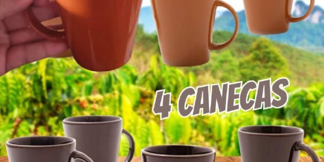 Jogo com 4 canecas, Pimenta-do-reino ou Canela , Coleção Especiarias, Acervo Panelinha