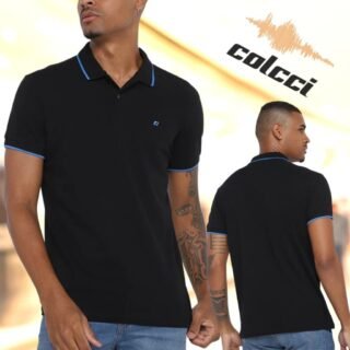Camisa Polo Colcci Manga Curta Masculina – Preto