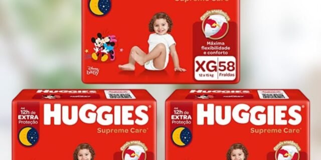 3 PACOTES – Fralda Huggies Supreme Care XG 58 unidades