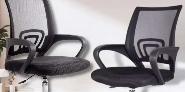 Cadeira de Escritório Secretária Base Cromada com Rodinha Fortt Lisboa Preta