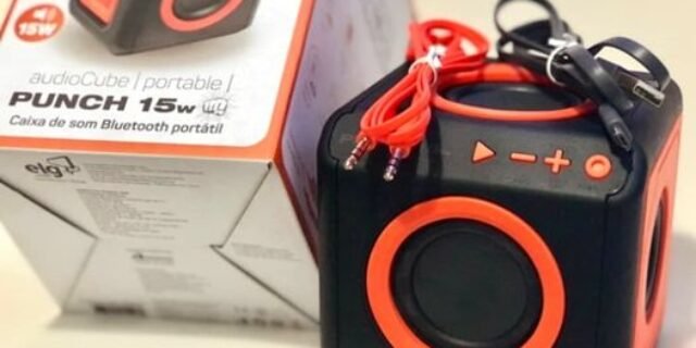 Caixa de Som Bluetooth Portátil 15 Watts Rms, ELG, Pwc-Audwd, Orange