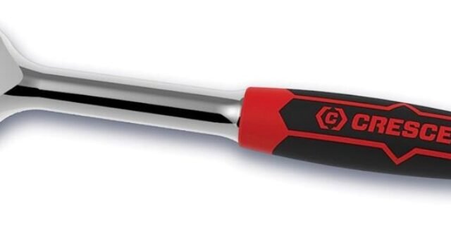 Crescent Chave catraca de 9,5 mm com 72 dentes, liberação rápida, material duplo, 26 cm – CRW7