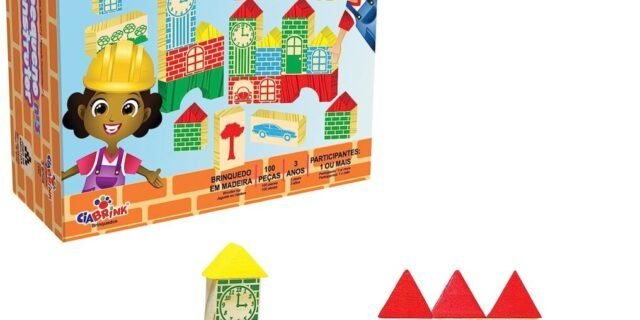 Pequeno Construtor Nº 3 100 Peças em Madeira Ciabrink