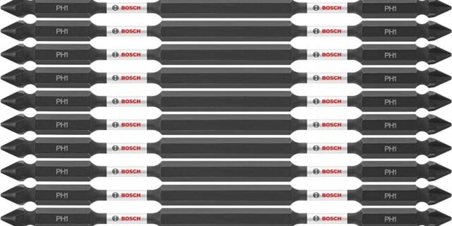 BOSCH ITDEPH16B 10-Pack 6 polegadas Phillips #1 Brocas de parafusadeira resistentes a impacto de duas extremidades