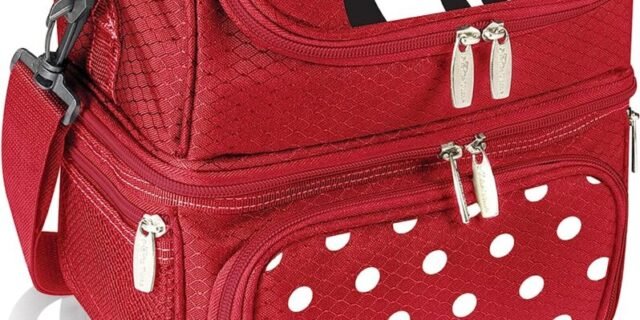 ONIVA – a Picnic Time brand Sacola de almoço isolada Pranzo, Minnie Mouse 512-80-100-054-11, vermelha