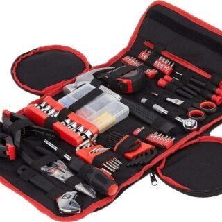 Stalwart – 75-HT1086 Ferramentas manuais domésticas, conjunto de ferramentas de 86 peças com bolsa dobrável (martelo, conjunto de chaves de fenda, alicate) – Ótimo para casa ou carro vermelho