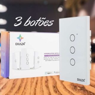 EKAZA Interruptor Inteligente, Touch, Wifi+BLE, 3 botões