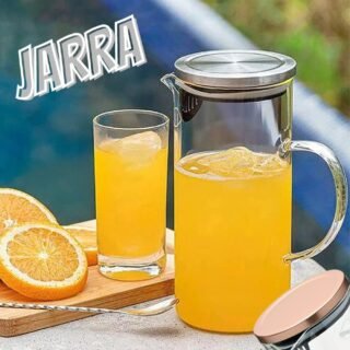 Mimo Style Jarra de Vidro Borossilicato Com Alça e Tampa Hermética 1,3 Litros