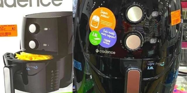 Fritadeira Sem Óleo Cadence Super Light Fryer Colors, 3,8L, Preta, 110V