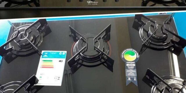 Fogão Cooktop Fischer 5Q FIT LINE Gás Mesa Vidro Preto BIVOLT