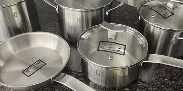 Conjunto de Panelas, 5 unidades, Aço Inoxidável, Electrolux