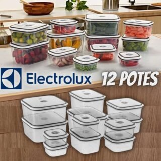 Kit com 12 unidades Pote Hermetico cinza, Electrolux