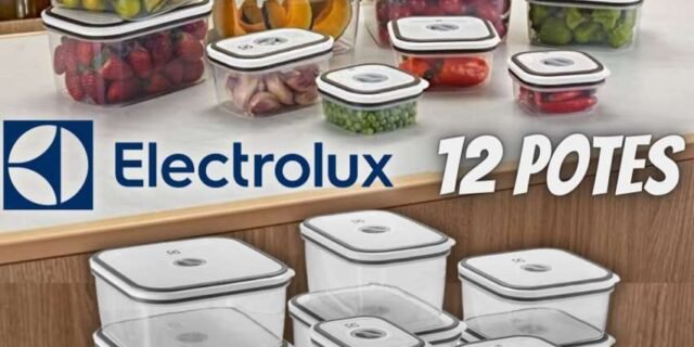 Kit com 12 unidades Pote Hermetico cinza, Electrolux