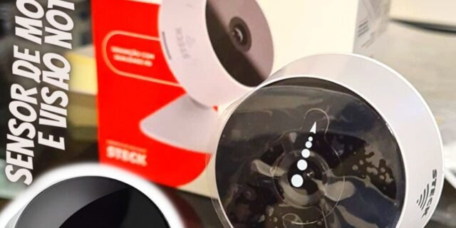 Câmera Inteligente Wi-Fi, Sensor de Movimento e visão noturna, Compatível com Alexa Echo Show, Steck