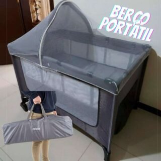 Berço Portátil Happy, Cosco, Cinza