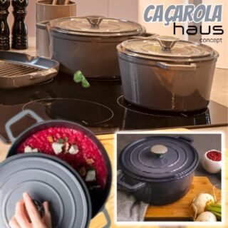 Caçarola Sauté Cinza, 20Cm, 20×10,7cm, 2,5L, Haus Concept