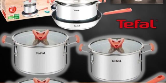 Jogo de Panelas 4 Peças Tefal Opti’space em Inox com Fundo Triplo