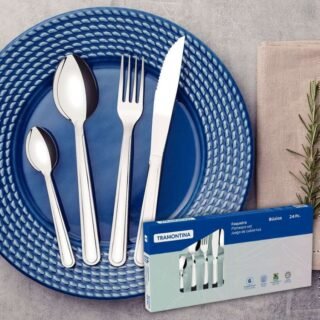 Faqueiro em Aço Inox Búzios com 24 Peças