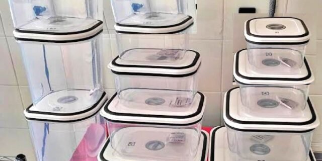 Kit com 12 undades Pote Hermetico cinza, Electrolux