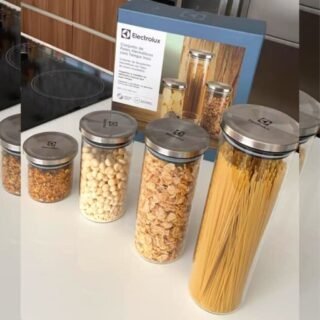 Potes Herméticos Porta-Mantimentos com Tampa de Inox Electrolux – 4 unidades