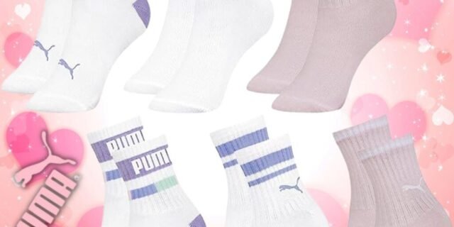 Kit 06 Pares Meia Puma Infantil Cano Médio Algodão Criança Meninas