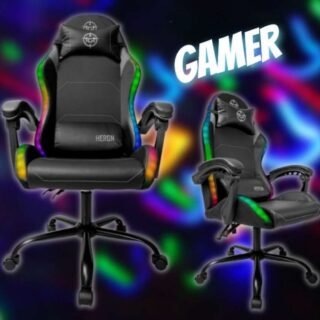 Cadeira Gamer TGT Heron, RGB, Preto