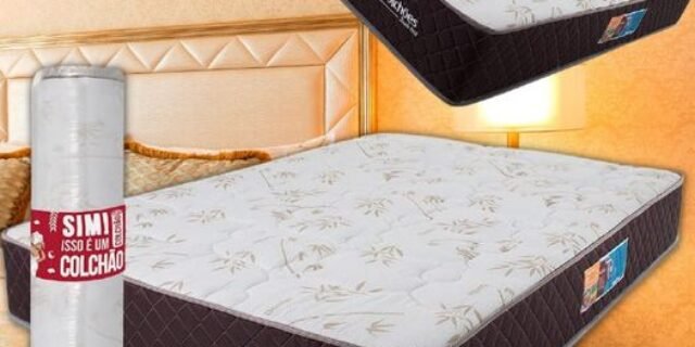 Colchão Queen A Vácuo Molas Ensacadas Com Espuma MaxFlowing Ortopédica Certificada BF Colchões 158x198x25cm