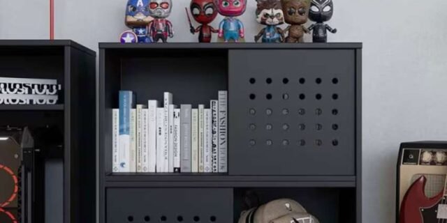 Estante Baixa Caemmun Pixel com 2 Portas de Correr (2 Cores)