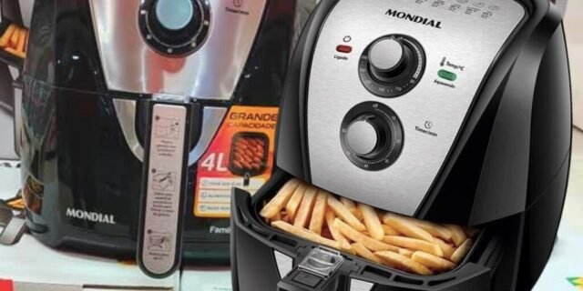 Fritadeira Elétrica Sem Óleo Mondial 4L Air Fryer AFN-40-BI Preto/Inox 1500W
